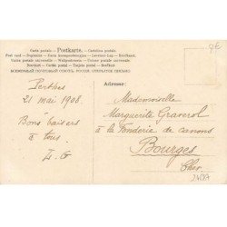n°24687 - Pâques - A & MB n°549 - Deux fillettes mettant une guirlande de fleurs autour du cou d'un mouton
