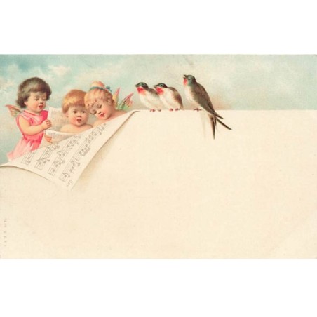 n°24696 - Ange - A & MB n°77 - Anges chantant pour des oiseaux