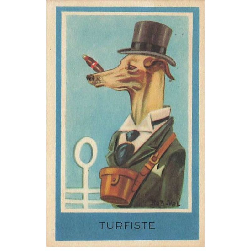 n°24712 - Illustrateur - Rob Vel - Turfiste - Lévrier habillé, et fumant un cigare