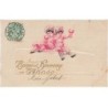 n°24723 - Carte Gaufrée - Bonne et Heureuse Année - Deux cuistots trinquant