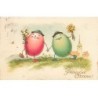 n°24737 - Pâques - Fröhliche Ostern - Oeufs humanisés se promenant main dans la main