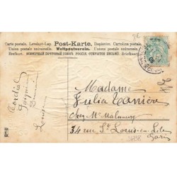 n°24738 - Carte Gaufrée - MSIB 13601 - Joyeuses Pâques - Ange caressant des moutons