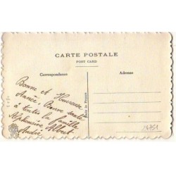 n°24751 - Carte Brodée - Bonne Année - Oiseau portant une couronne de fleurs