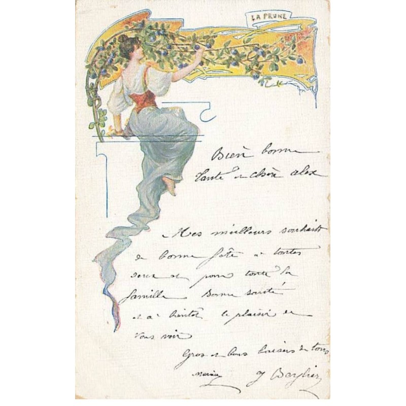 n°24755 - Art Nouveau - La Prune - Jeune femme