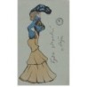 n°24763 - Illustrateur - KVIB 12 Serie 12 - Jeune femme portant une jupe beige et un haut bleu