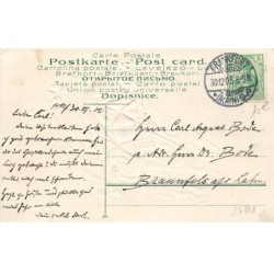 n°24781 - Carte Gaufrée - Nouvel An - Prosit Neujahr ! - Garçon sur une luge