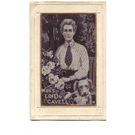 n°11852 - Carte Tissée Soie - Miss Edith Cavell - Chien