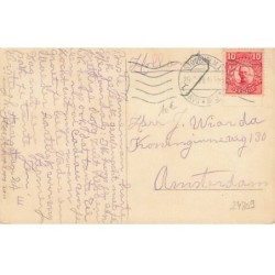 n°24809 - Illustrateur Florence Hardy - Garçon flirtant avec une fillette, assis sur un banc