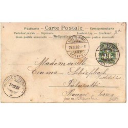 n°24813 - Fantaisie - Jeune femme tenant un éventail rond à plumes - Carte avec des paillettes