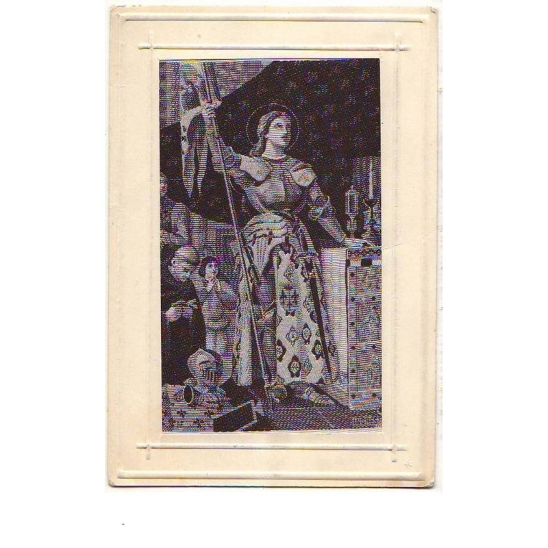 n°11853 - Carte Tissée Soie - Jeanne d'Arc - Ingres