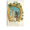 n°2482 - Carte Gaufrée - Prosit Neujahr - Hommes sous un fer à cheval