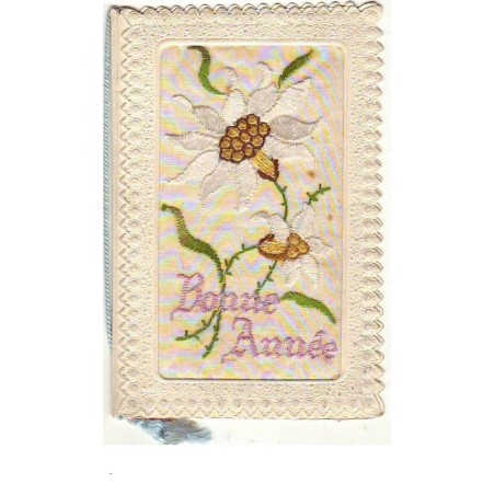 n°11854 - Carte Brodée - Bonne Année - Edelweiss