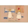 n°24830 - Style Baumgarten - Bonne Année - Enfants allant se coucher