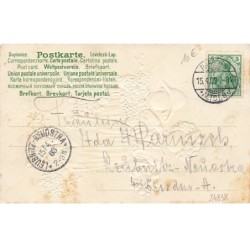 n°24838 - Carte Gaufrée - Clapsaddle - Couple d'enfant préparant des bouquets
