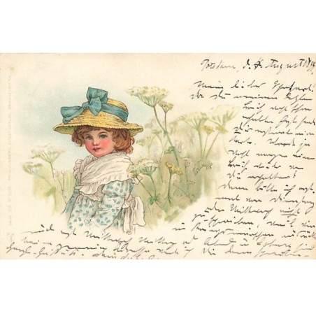 n°24839 - Fantaisie - Jeune fille au milieu d'un champ