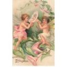 n°24847 - Carte Gaufrée - Fröhliche Pfingsten - Sylphides au milieu de fleurs
