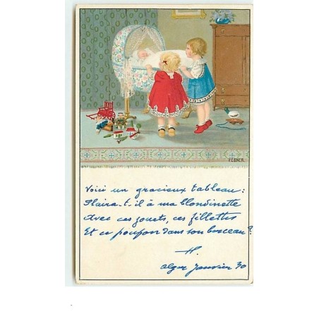 n°11858 - P. Ebner - MM Vienne n°878 - Fillettes regardant un bébé dans un berceau