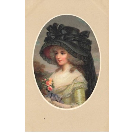n°24869 - Illustrateur MM Vienne n°559 - Jeune femme portant un chapeau noir avec une traîne