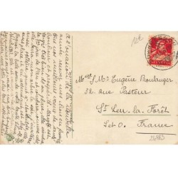 n°24883 - Flatscher - Bonne Année - Nains tirant un champignon à l'aide d'une luge