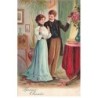 n°24884 - Carte Gaufrée - serie 5088 - Bonne Année - Homme offrant un bijou à sa femme