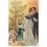 n°24886 - Carte Gaufrée - serie 3736 - Joyeux Noël - Un couple et ses enfants près d'un sapin