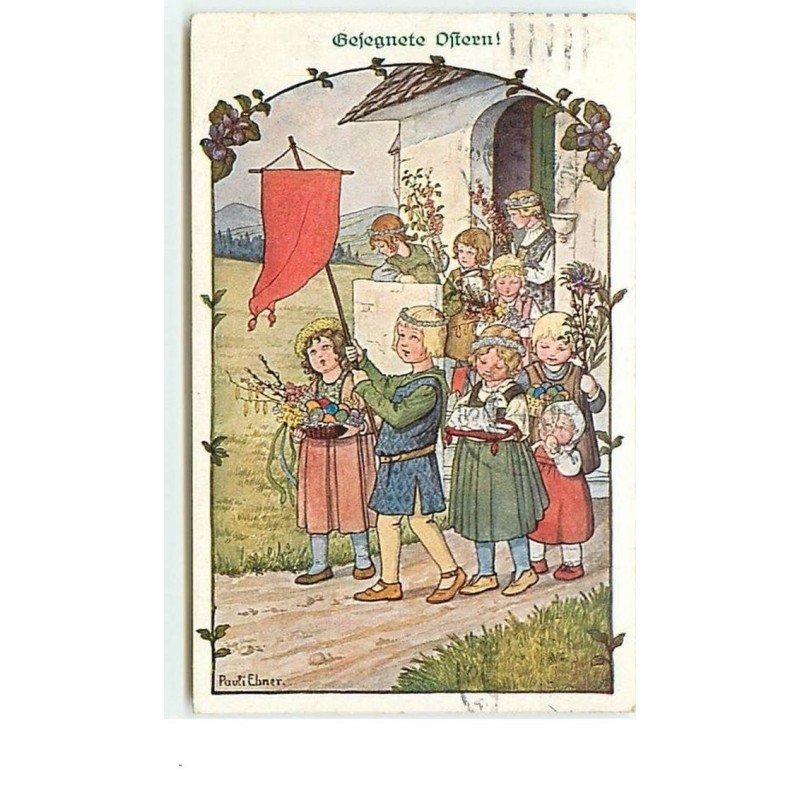 n°11862 - P. Ebner - MM Vienne n°1054 - Gesegnete Ostern ! - Procession d'enfants