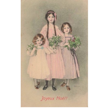 n°24890 - MM Vienne n°200 - Joyeux Noël - Fillettes apportant du houx, et du gui
