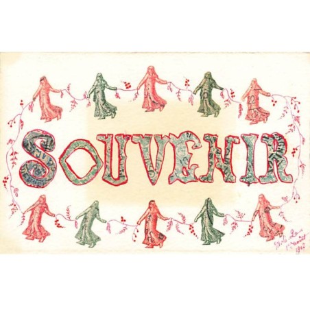 n°24900 - Représentation de Timbres - Cut Stamps - Mariannes faisant une ronde autour du mot Souvenir