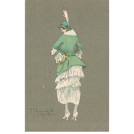 n°24903 - ADM - Serie n°1173 - Art Déco - Femme avec veste verte et cravache