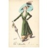 n°24904 - Roberty - La Mode - Femme avec décolleté et chapeau - Publicité Aux Trois Quartiers Nice