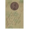 n°24911 - Carte Gaufrée - Femme dans un Médaillon - Eté