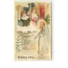 n°11873 - Carte Gaufrée - Heureux Noël - Ange gardien et enfants