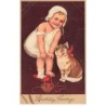 n°24925 - Carte Fantaisie - Flatscher - Serie 8821 - Fillette avec un chat (état)
