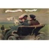 n°24927 - Carte Fantaisie - Bonne Année - Couple dans une Automobile de dos