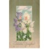 n°24932 - Carte Fantaisie Gaufrée - Fröhliche Pfingsten - Enfants habillés de Lilas