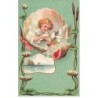 n°24943 - Carte Fantaisie Gaufrée - Clapsaddle - Art nouveau - Enfant dans un Coquillage