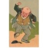 n°24945 - Carte Fantaisie Gaufrée - Homme piétinant un porte-monnaie