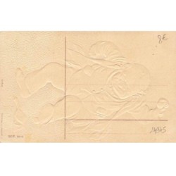 n°24945 - Carte Fantaisie Gaufrée - Homme piétinant un porte-monnaie