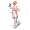 n°24957 - Maurice Pepin - Porte-Bonheur - Jeune femme en nuisette, portant une feuille d'un éphéméride