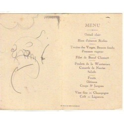 n°24960 - Illustrateur - Menu de 1930 - Susie - Colombine jouant au clair de lune - Menu