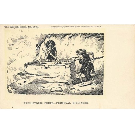 n°24963 - Illustrateur - The Wrench Series n°2589 - Prehistoric Peep - Primeval Billiards - Billard