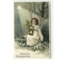 n°2497 - Carte Gaufrée - Fröhliche Weihnachten - Angelot sous la lumière d'une étoile - cloche