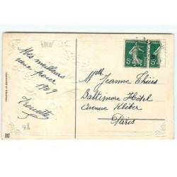 n°11884 - Carte Gaufrée - Bonne Année - Cochon - Champignon