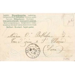 n°24996 - Carte Gaufrée - Fantaisie - Clapsaddle - Jeune fille tenant un bouquet de roses