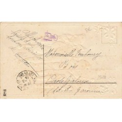 n°25038 - Carte Fantaisie Gaufrée - Souvenir d'Amitié - Enfants jouant d'instruments de Musique