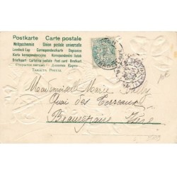 n°25039 - Carte Fantaisie Gaufrée - Clapsaddle - Souhaits Sincères - Angelots avec des pièces de Monnaie