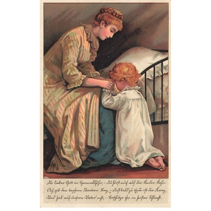 n°25044 - Carte Fantaisie - Style Brundage - Enfant faisant sa prière