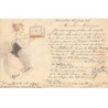 n°25054 - Illustrateur - Jeune femme tenant un oiseau dans une cage - Mimi Pinson
