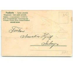 n°11895 - Carte Gaufrée - Jeune fille jouant avec une toupie - chat