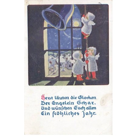 n°25077 - Nouvel An - Ch. Gross - Angelots sonnant des cloches